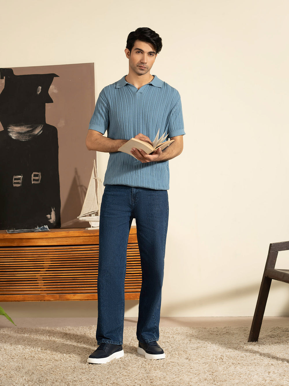 "DAMIEN" Regular Fit Knitted Polo Shirt