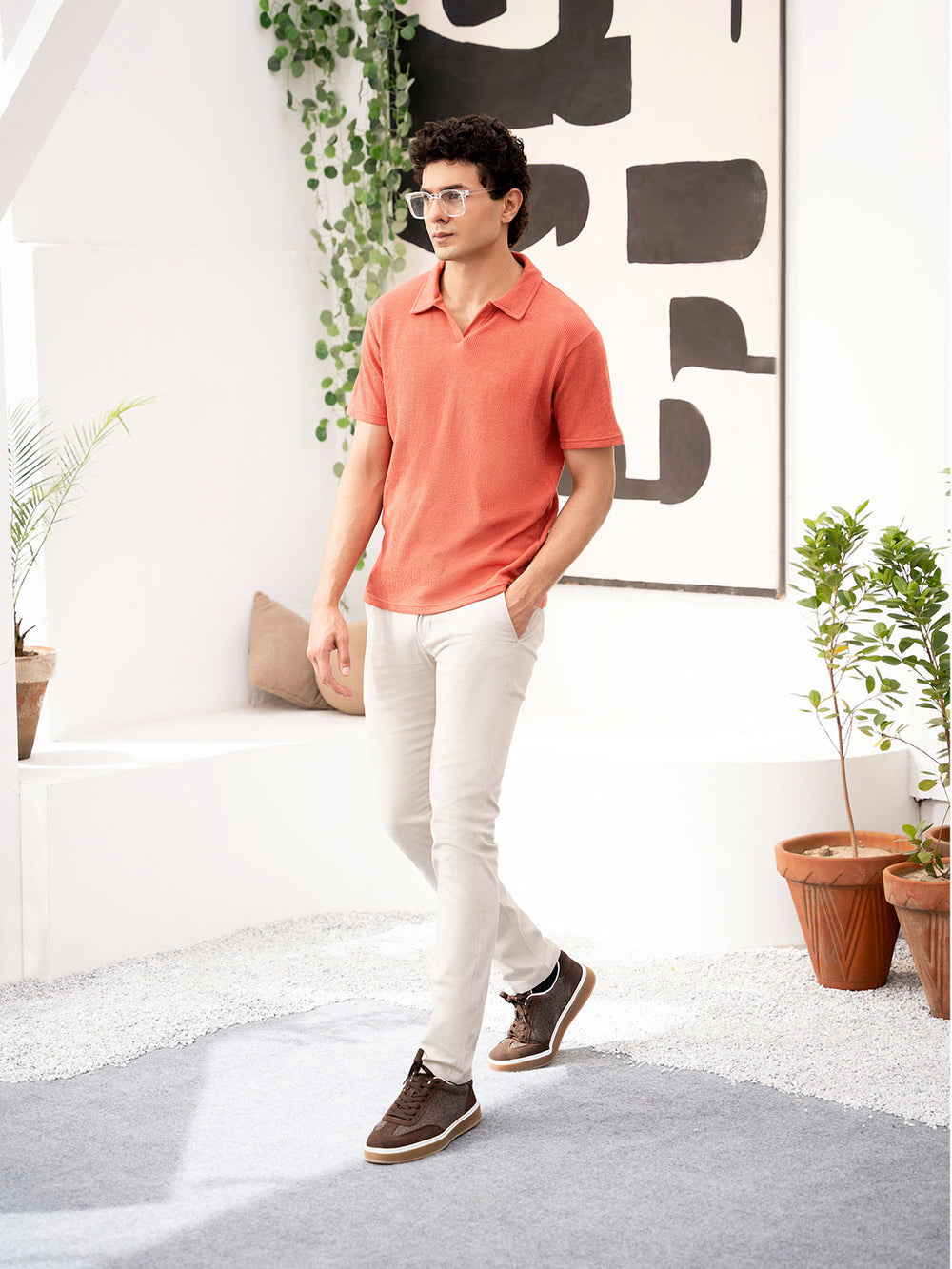 "ACQUEL" Regular Fit Jacquard Polo Shirt