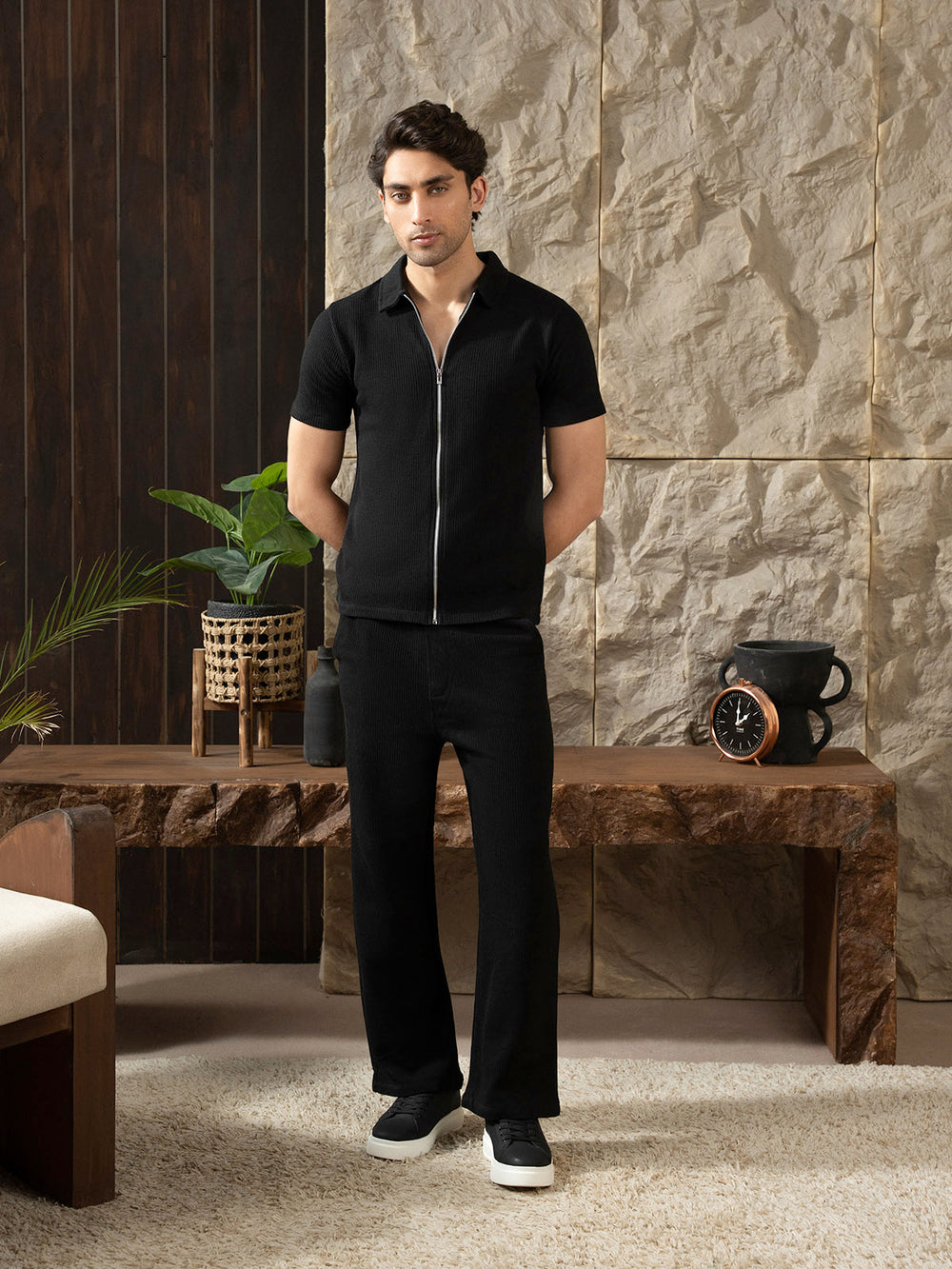 "ERNEST" Regular Fit Jacquard Co Ord Set