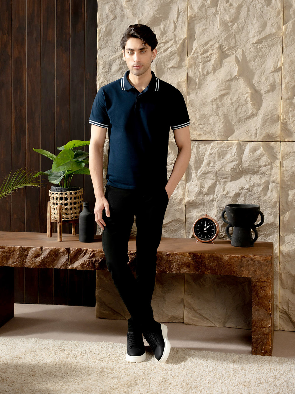 "SAVAN" Regular Fit Pique Polo Shirt