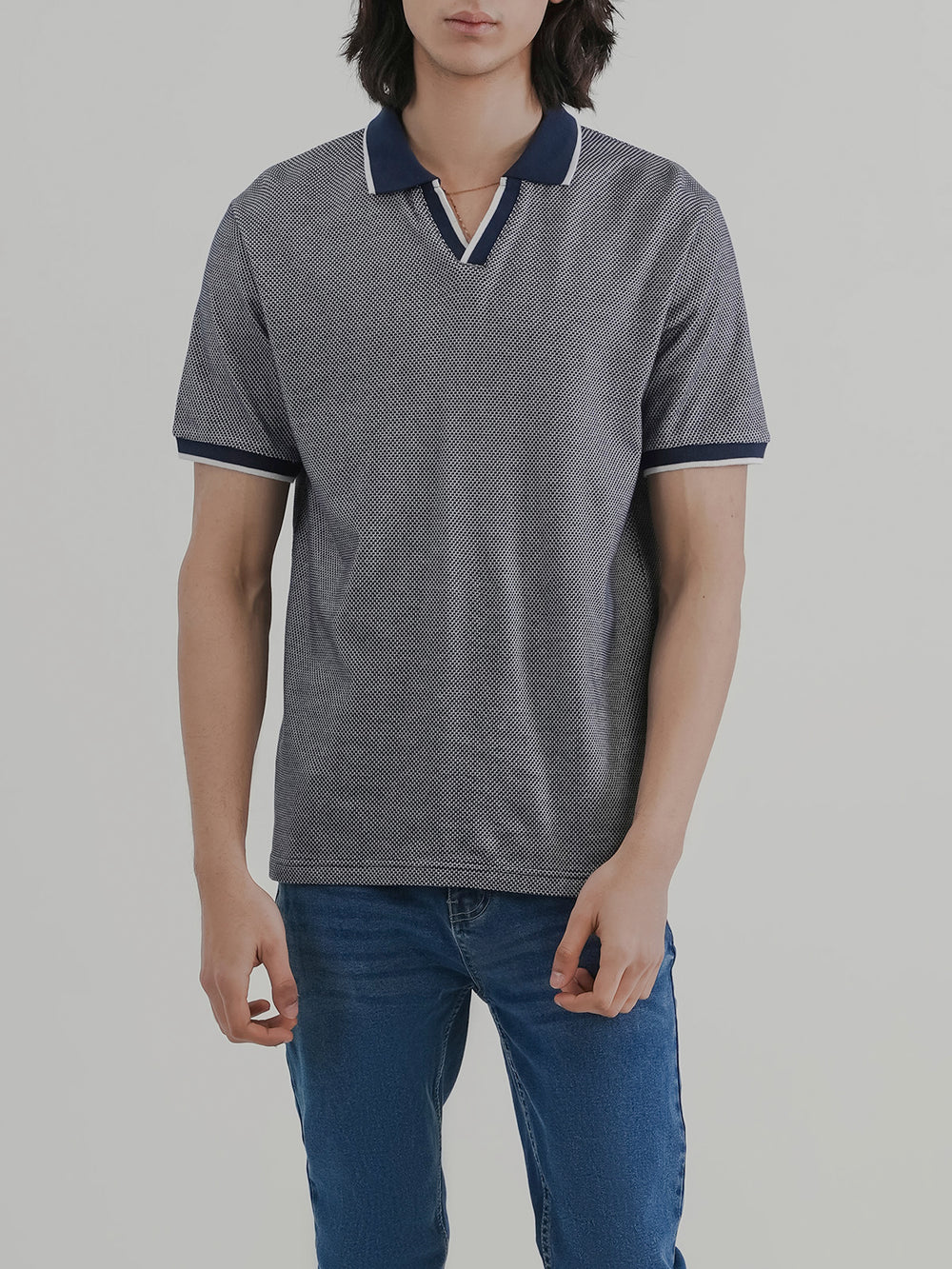 "ELISE" Regular Textured Pique Polo Shirt