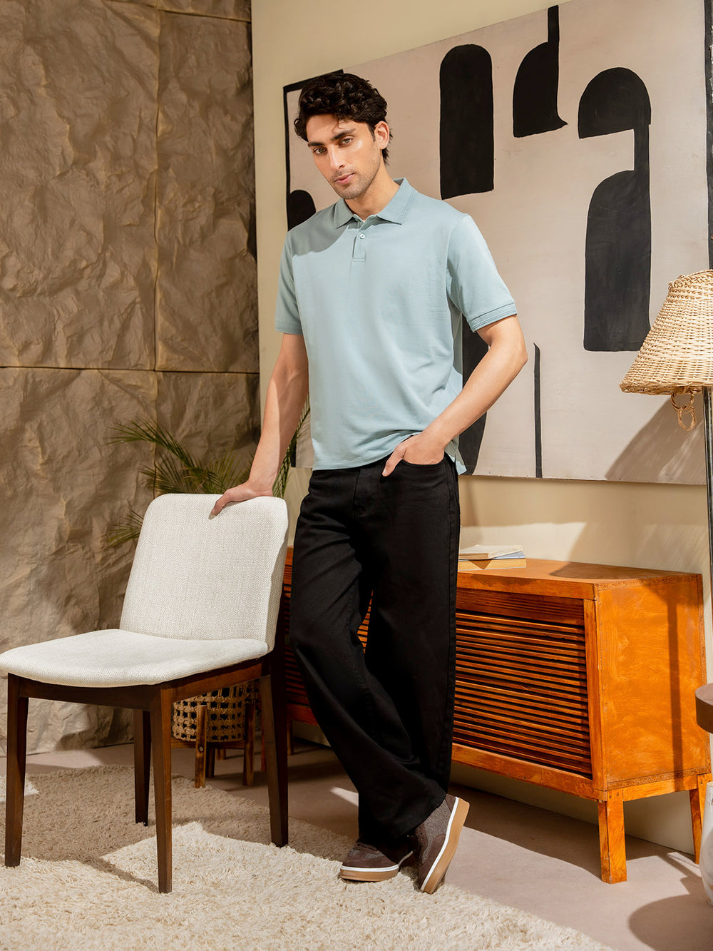 "DEAN" Regular Basic Pique Polo Shirt