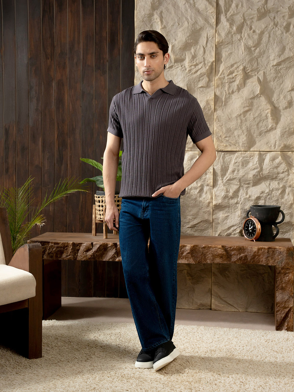 "DAMIEN" Regular Fit Knitted Polo Shirt