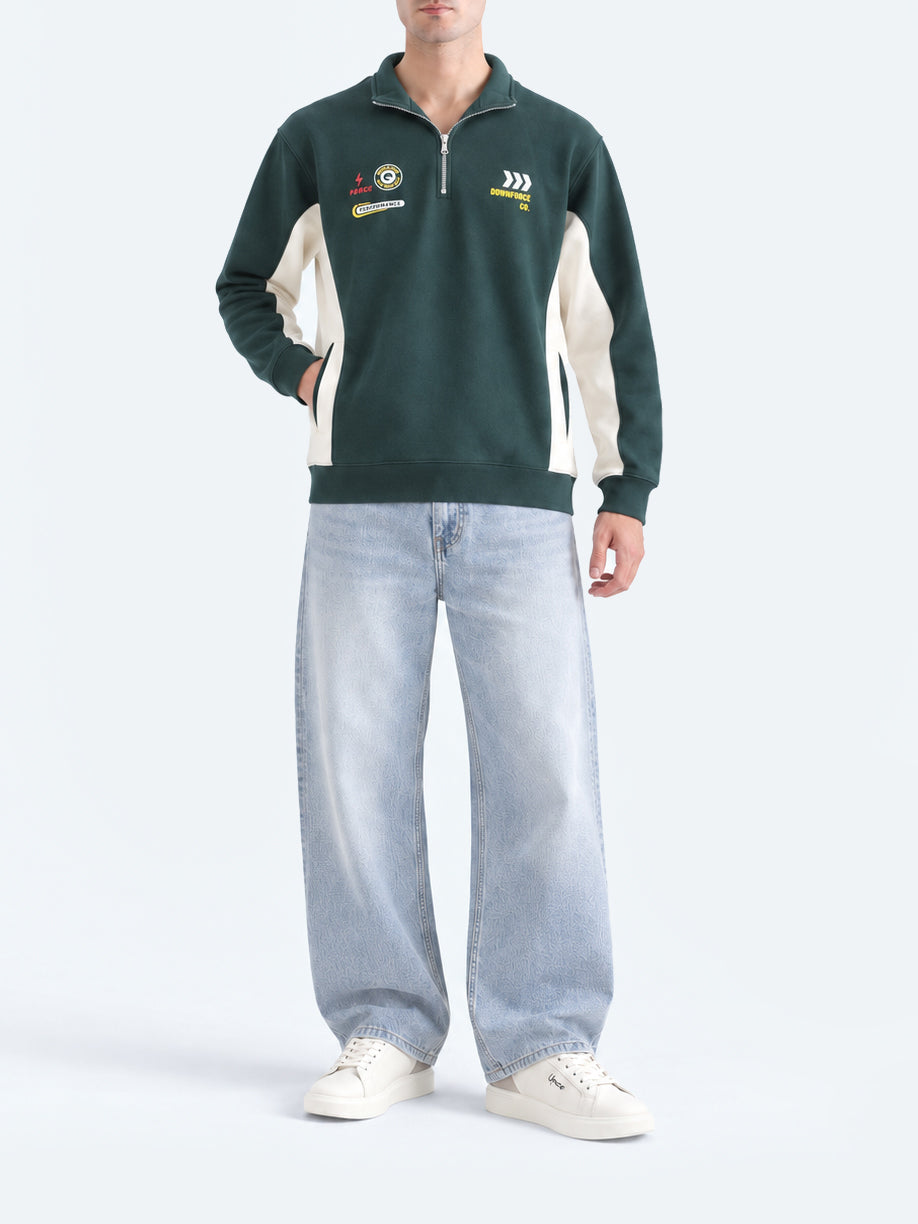 "ARLO" Graphic Half-Zip Fleece Sweatshirt