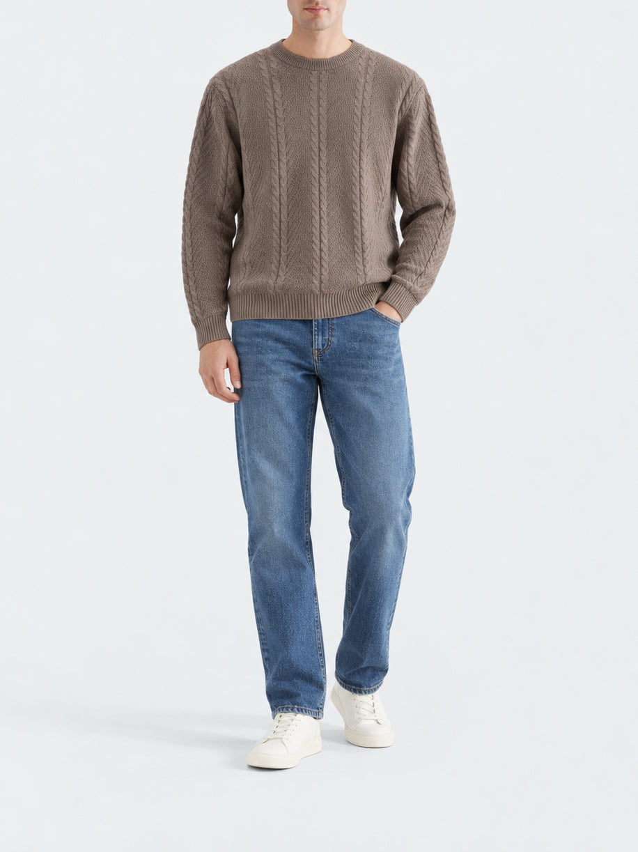 "SAWYER" Cable Knit Acrylic Sweater