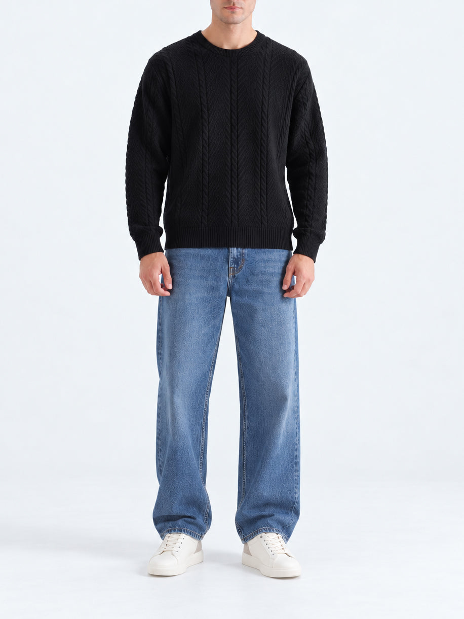 "SAWYER" Cable Knit Acrylic Sweater