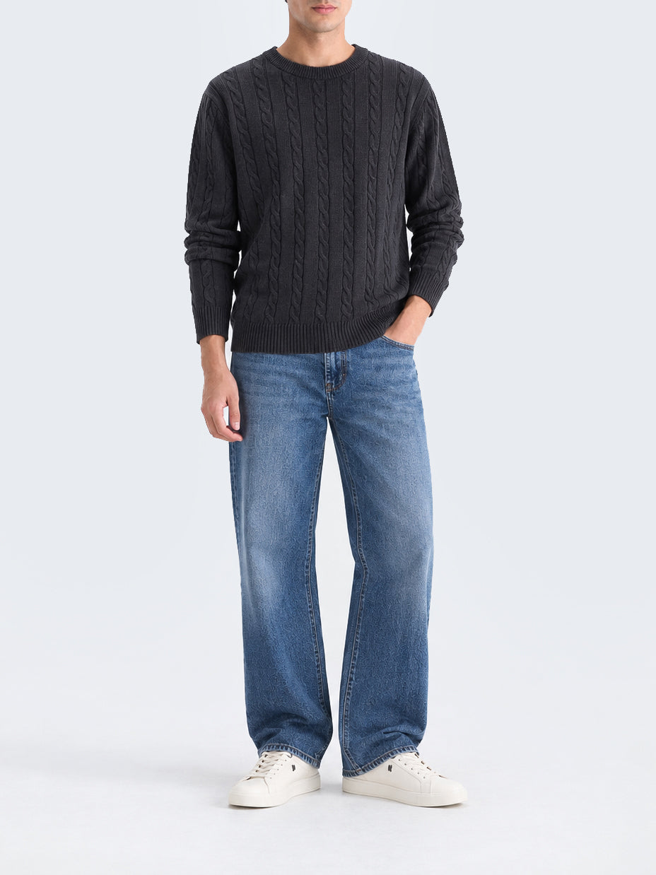 "JAMESON" Textured Knit Acrylic Sweater
