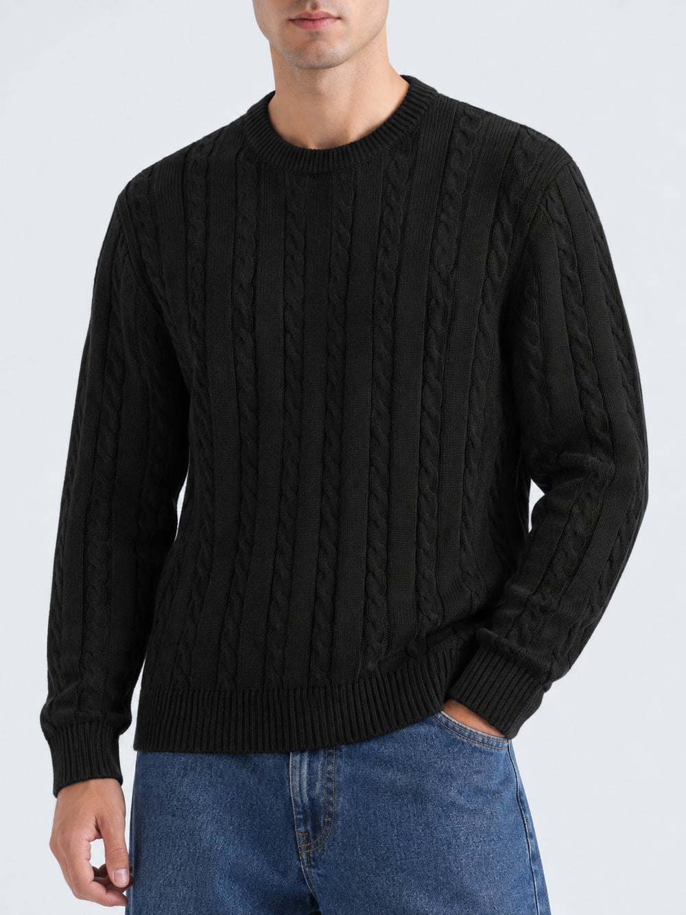 "JAMESON" Textured Knit Acrylic Sweater
