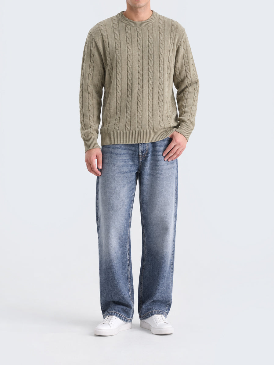 "JAMESON" Textured Knit Acrylic Sweater