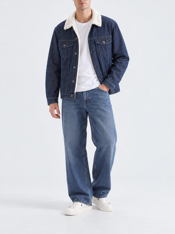 "GAEL" Cozy Sherpa Denim Jacket