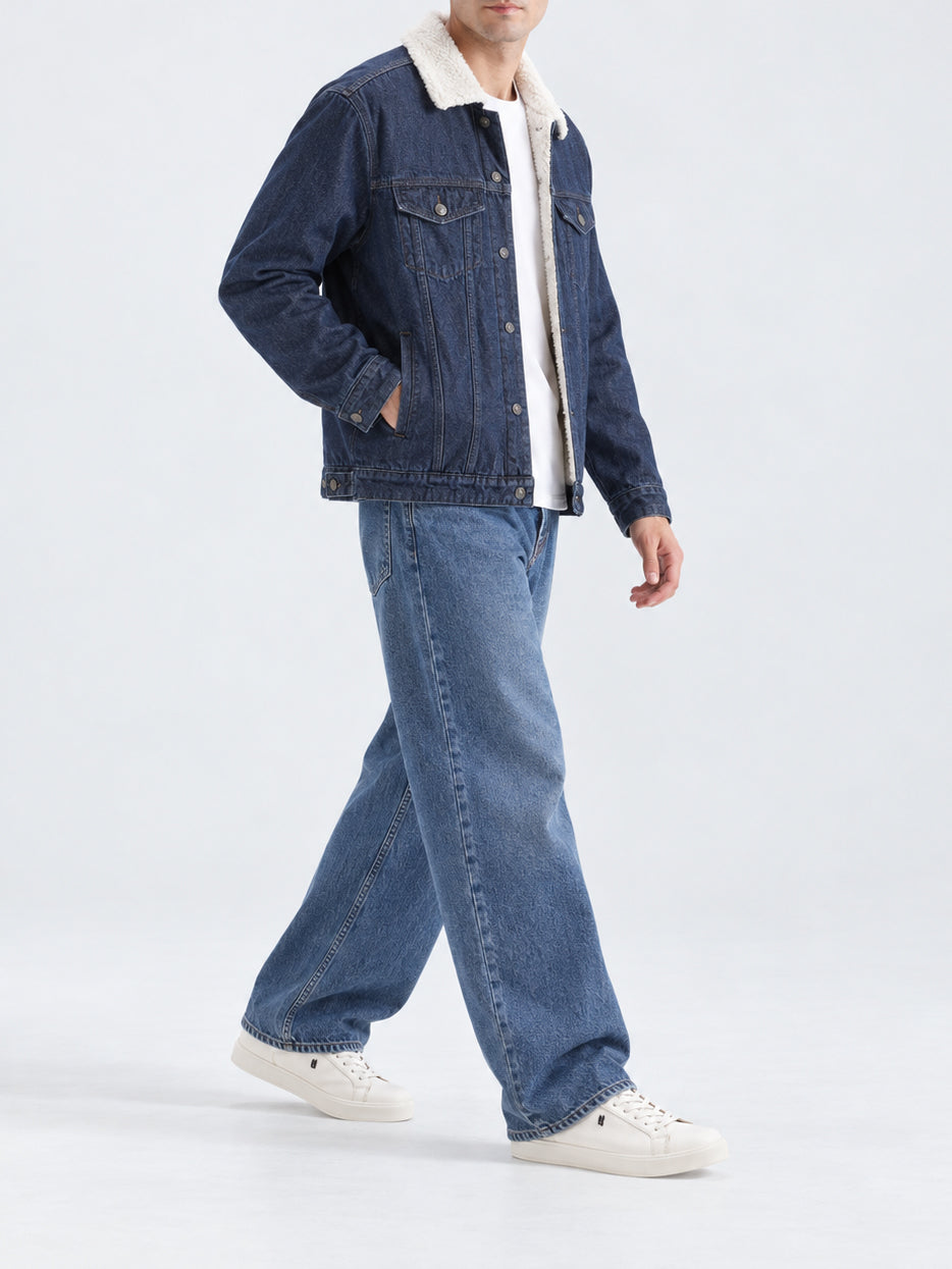 "GAEL" Cozy Sherpa Denim Jacket