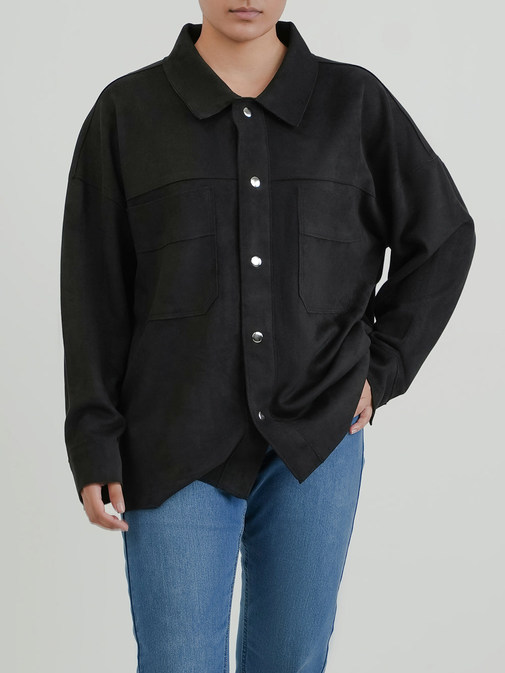 "AMAKA" Structured Fit Suede Jacket