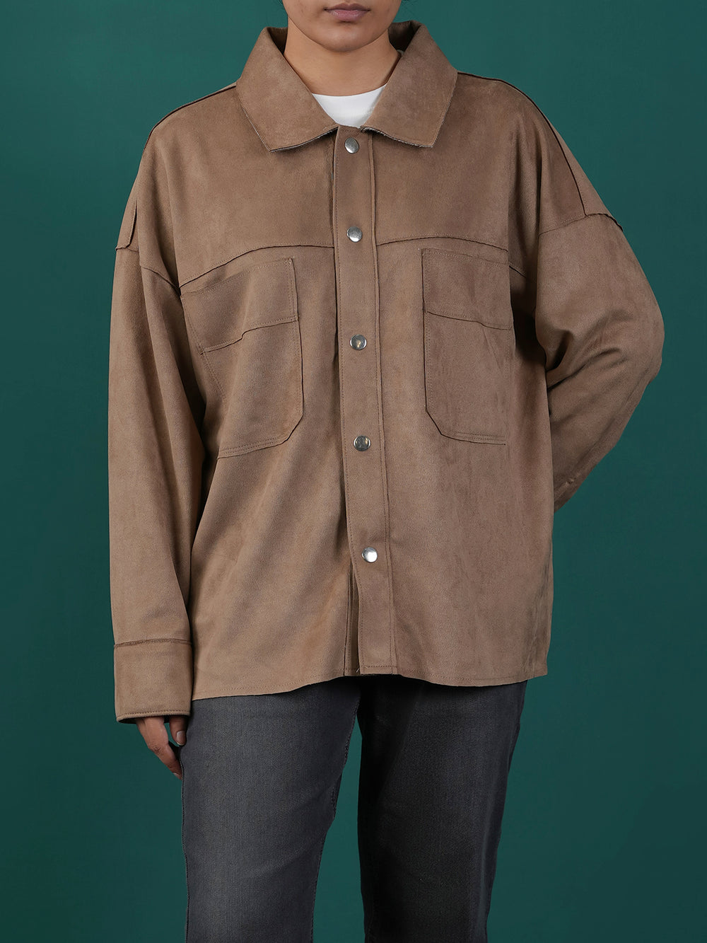"AMAKA" Structured Fit Suede Jacket