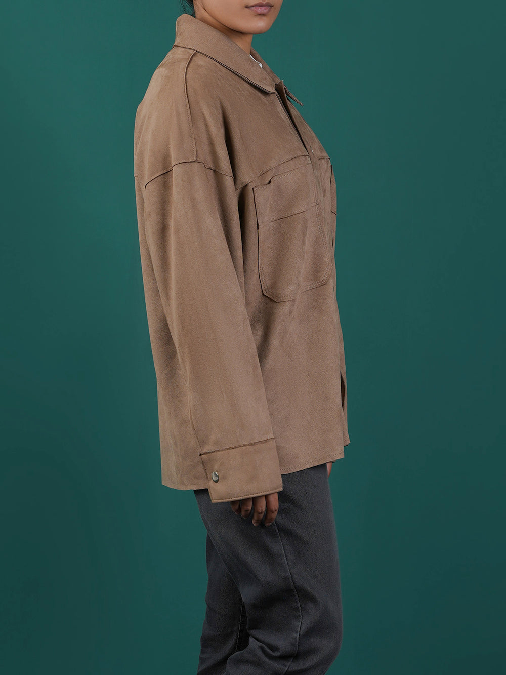 "AMAKA" Structured Fit Suede Jacket