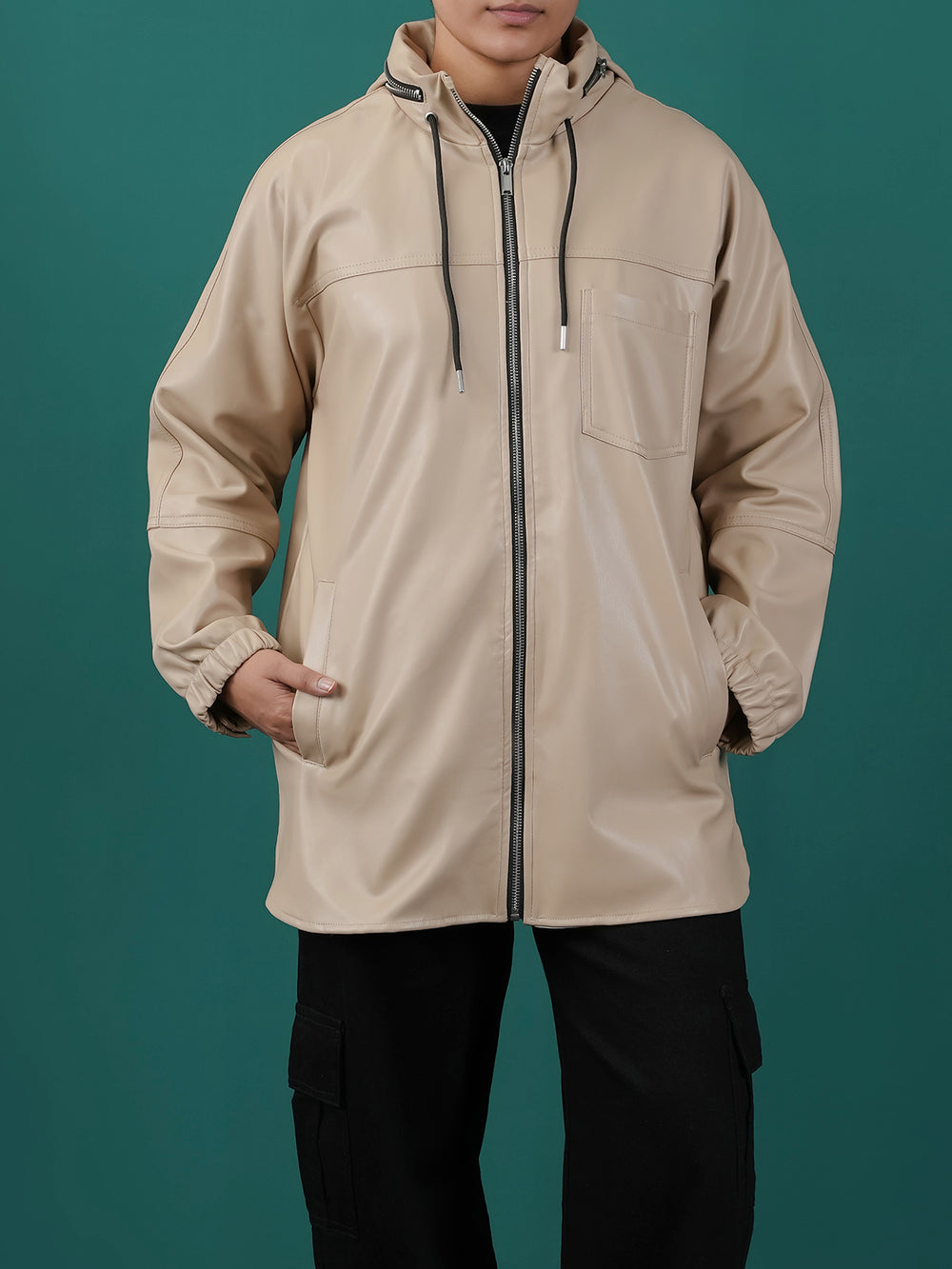 "ATSUKPI" Lightweight PU Bomber Jacket