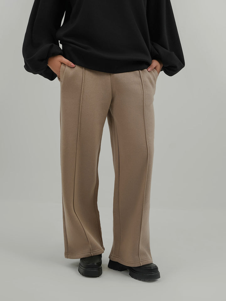 "ATSUSHI" Relaxed Fit Fleece Basic Trouser
