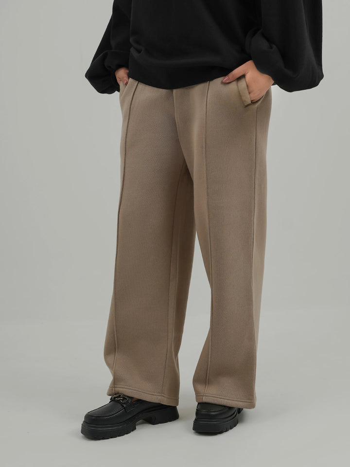 "ATSUSHI" Relaxed Fit Fleece Basic Trouser