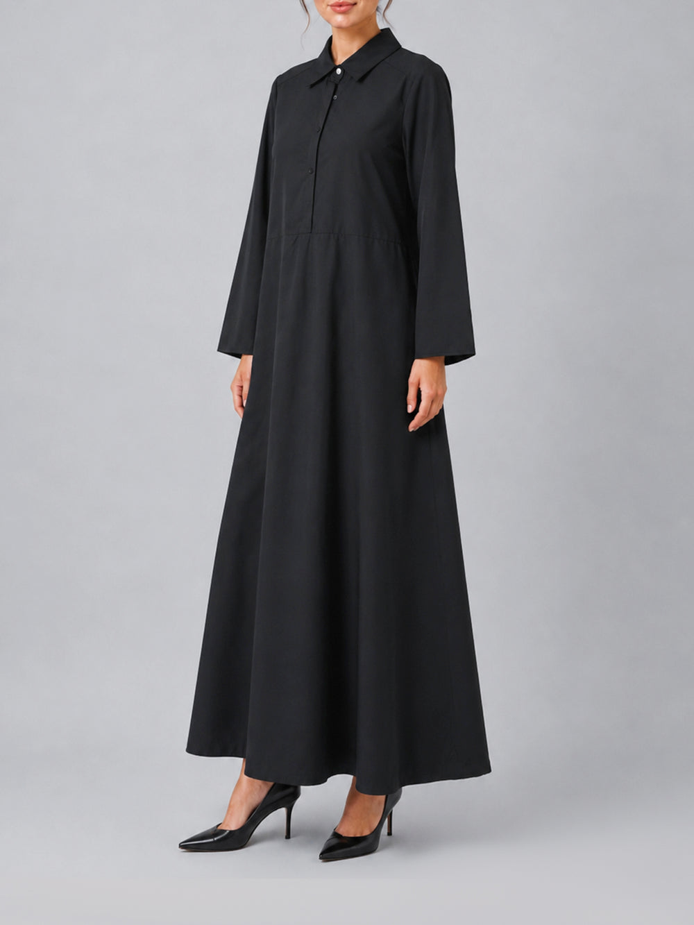 "QUINO" Solid Regular Fit Woven Dress