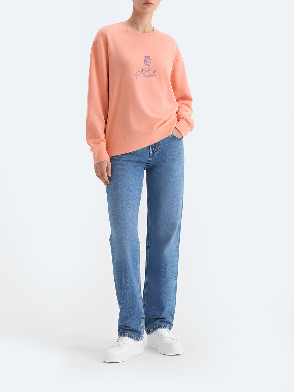 "OISHI" Graphic Regular Fit Fleece Sweatshirt