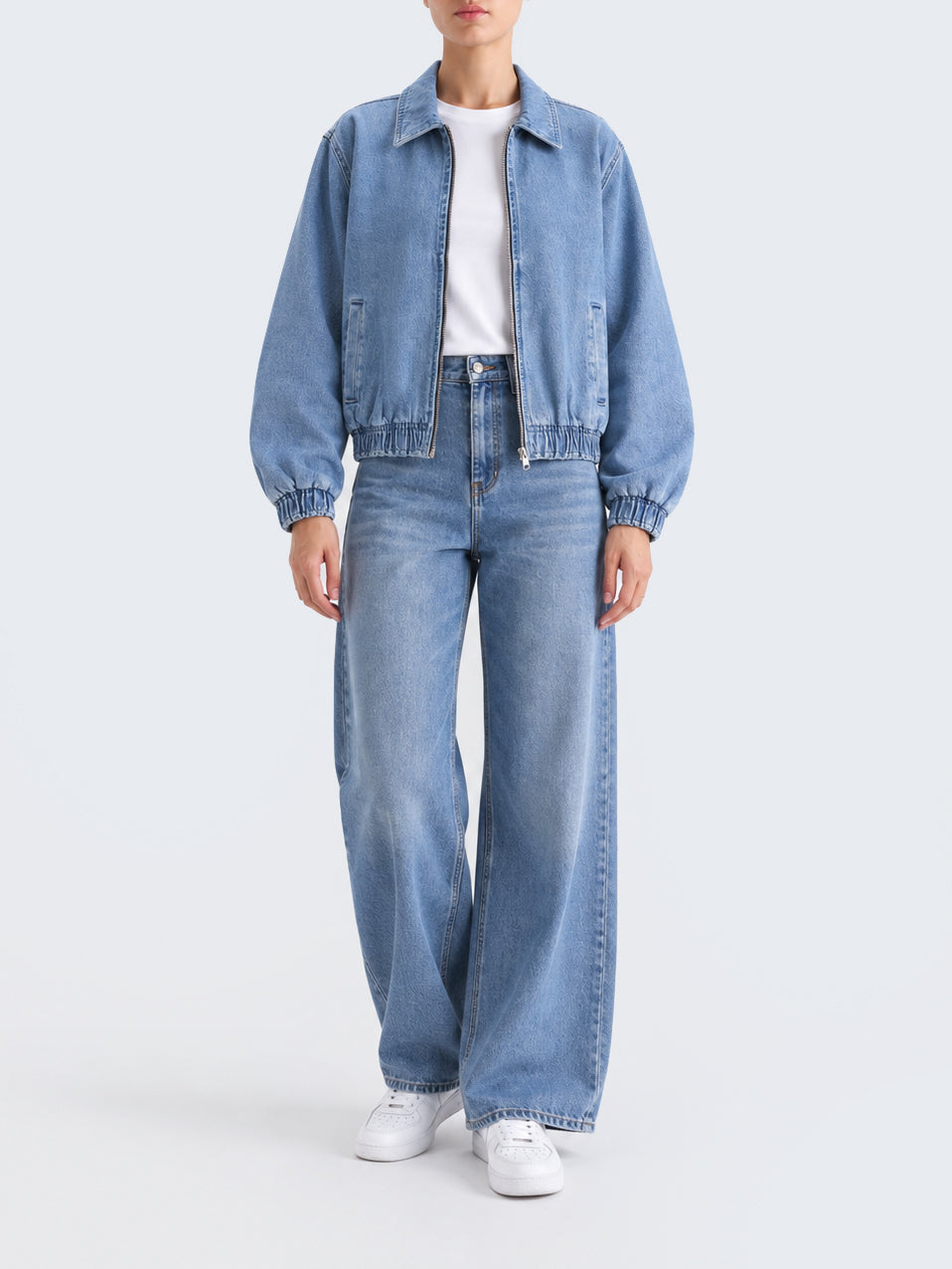 "TATE" Cropped Applique Denim Jacket