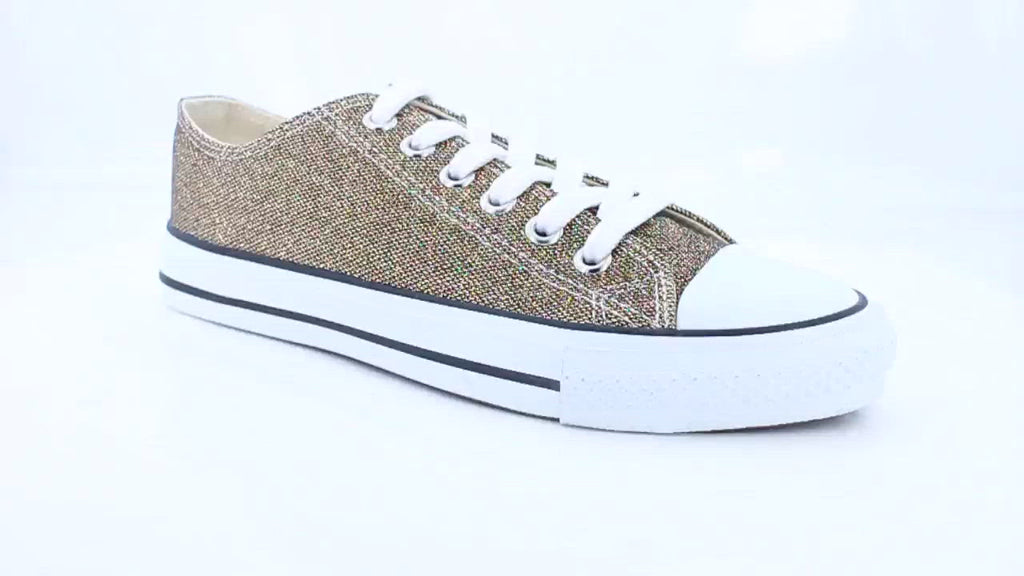 Gold glitter hotsell canvas shoes